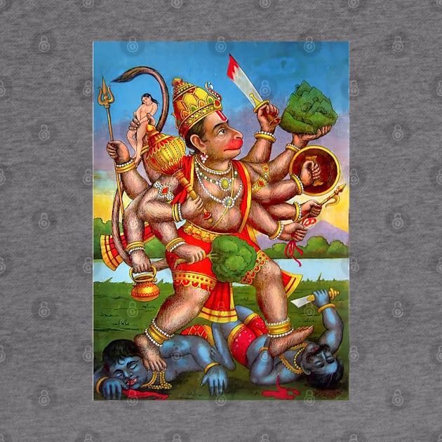 Hanuman Vadh Ahimahi, Ravi Varma Prensa by mariasshop